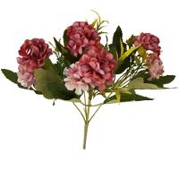 Flor Artificial Mini Hortência Marsala Haste 26cm 26cm - 1