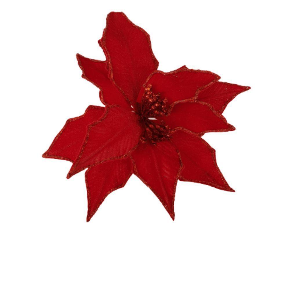 Flor Artificial Natalina Poinsétia Haste 28cm 21cm - 2