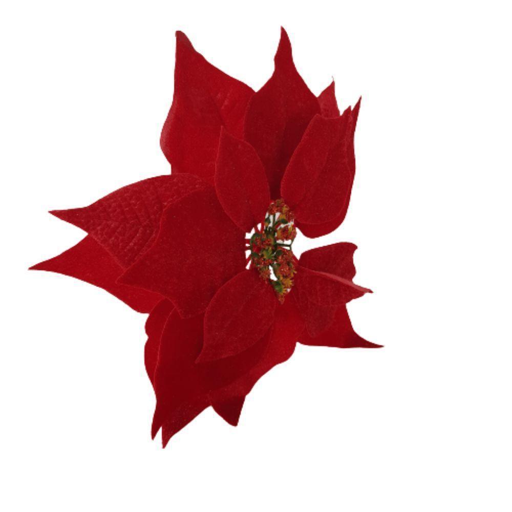 Flor Artificial Natalina Poinsétia Haste 27cm 27cm - 5