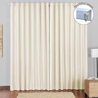 Cortina Tecido Blackout 4,00M X 2,80M Bege Claro Para Trilho Comum Sala Quarto Blecaute Corta Luz - 1