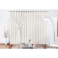 Cortina Yasmin 2 Metros Palha Tecido Malha Com Renda Floral Sala Ou Quarto - 2