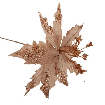 Flor Natalina Poinsétia Champanhe 50cm 50cm