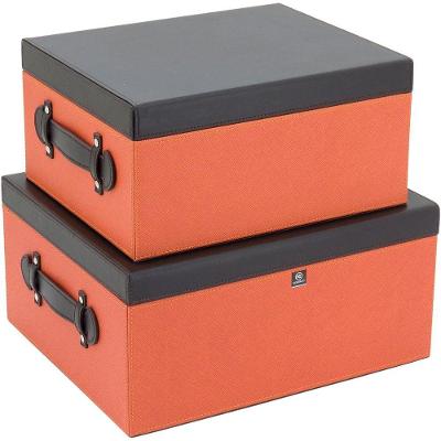 Lolytte Caixa Organizadora 17X35X29Cm Sintético Laranja 2Phome&Co