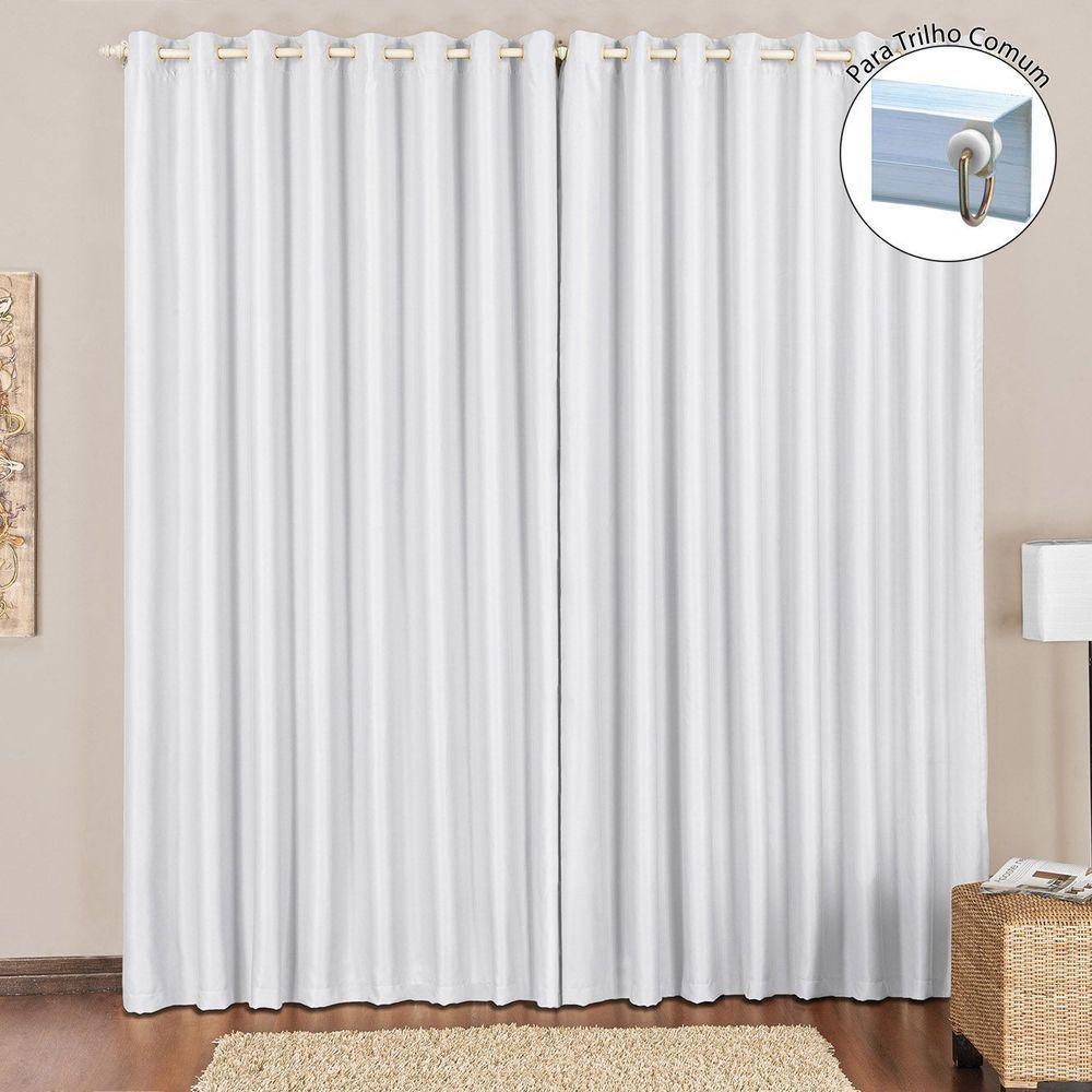Cortina Tecido Blackout 4,00M X 2,80M Gelo Para Trilho Comum Sala Quarto Blecaute Corta Luz - 1