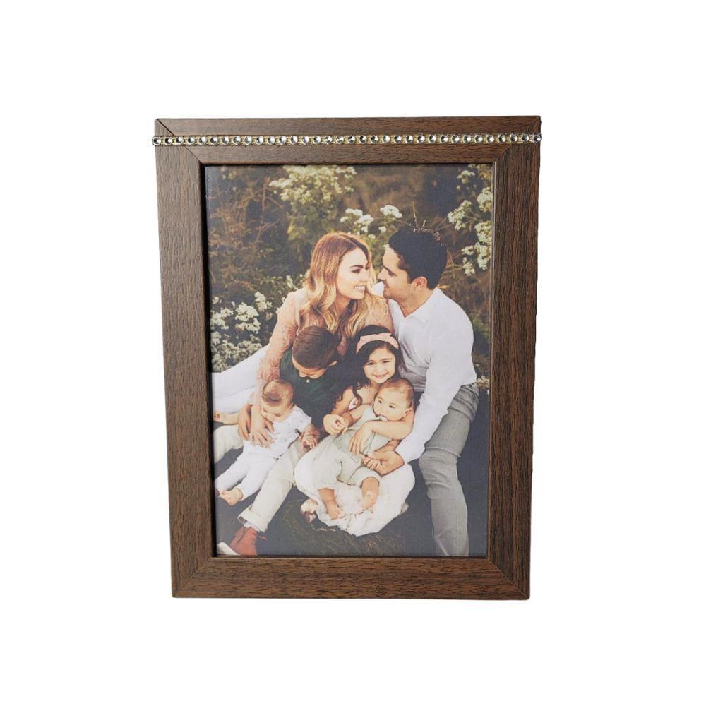 Porta Retrato Em Mdf Com Strass (15x21) Marrom - 1