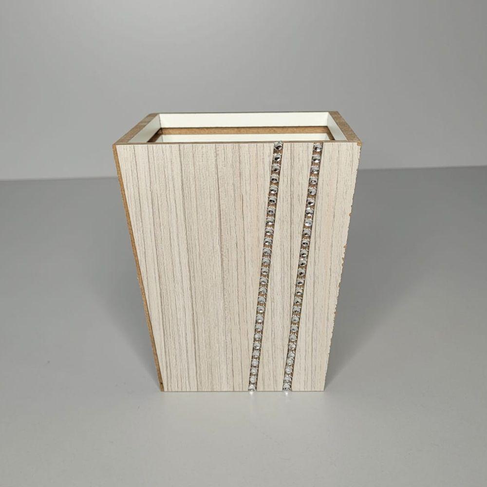 Vaso Em Mdf Com Strass (12x12x14) Claro - 3