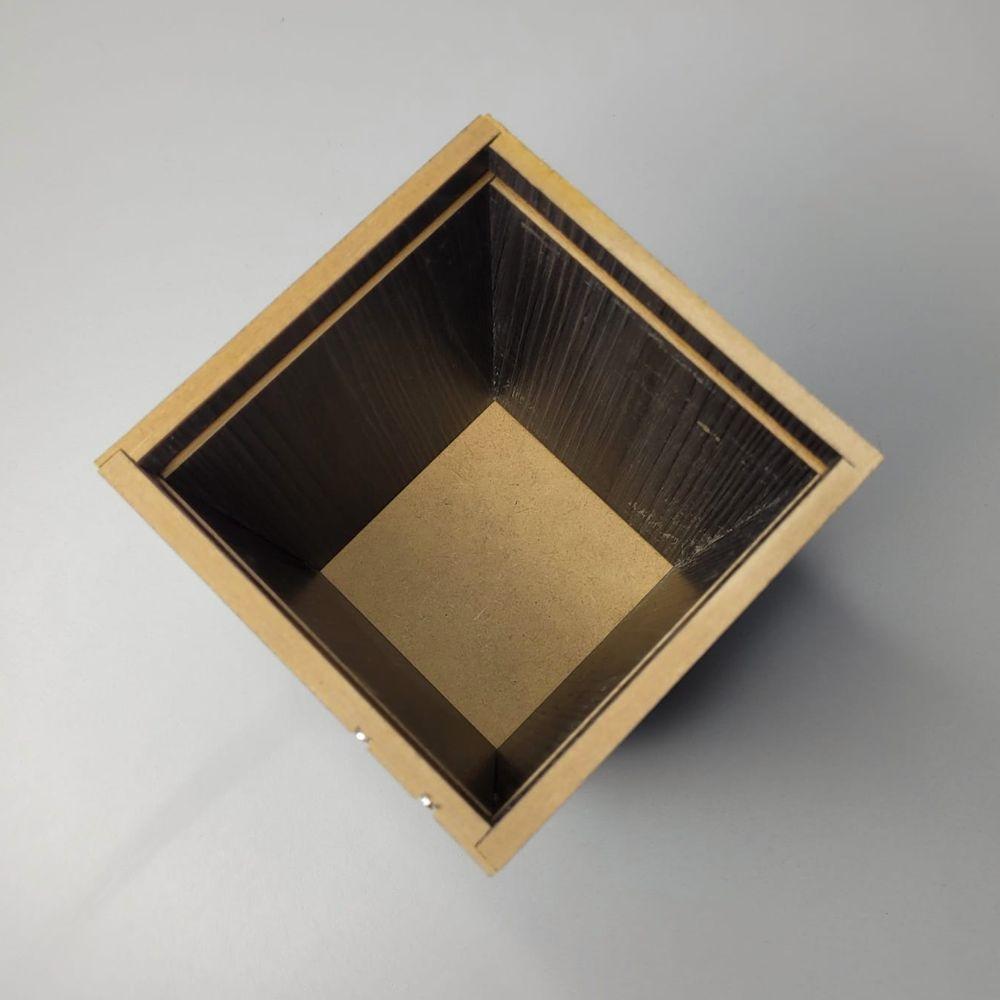 Vaso Em Mdf Com Strass (12x12x14) Preto - 2