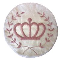Tapete Pelúcia Coroa Ramos 90Cm X 90Cm Quarto Infantil Base Emborrachado - Palha - 1
