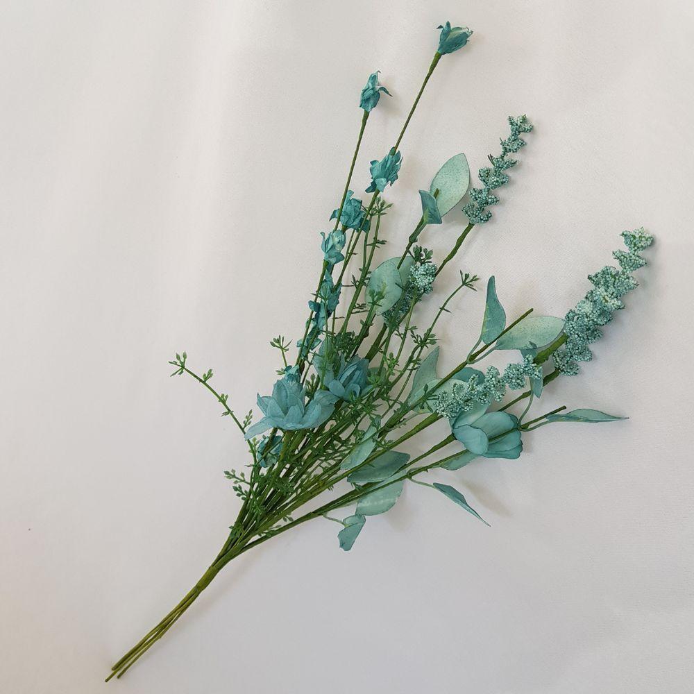 Buquê Flores Artificiais Azuis 50cm - 2