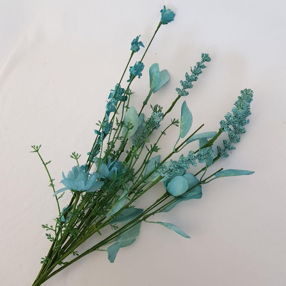 Buquê Flores Artificiais Azuis 50cm - 3