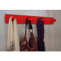 Cabideiro De Parede Porta Bolsas Mochila Toalhas Pinos Vermelho Laca - 2