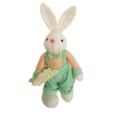 Coelho Vestido Com Jardineira Verde 40cm