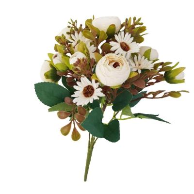 Flor Artificial Buquê Camélia E Margarida 30cm