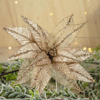 Flor Artificial Natalina Poinsétia Champanhe 45cm 45cm - 2