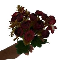 Flor Artificial Buquê Camélia E Margarida 30cm