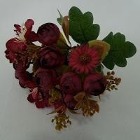 Flor Artificial Buquê Camélia E Margarida 30cm - 6