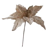 Flor Artificial Natal Veludo Champanhe Haste 45m 45cm - 4