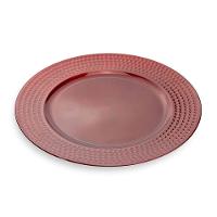 Kit 6 Sousplats De Plástico Vermelho Com Relevo Lateral 33 Cm - D'rossi - 5