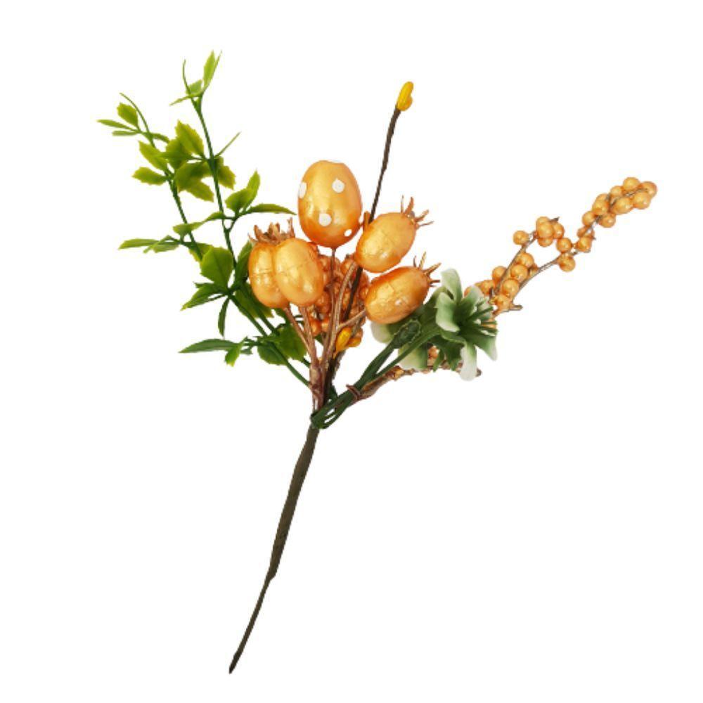 Mini Buquê Flores Artificiais Com Ovinhos 22cm - 1