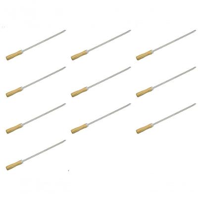 10 Mini Espeto Churrasco Coraçao Inox 39 Cm Churrasquinho