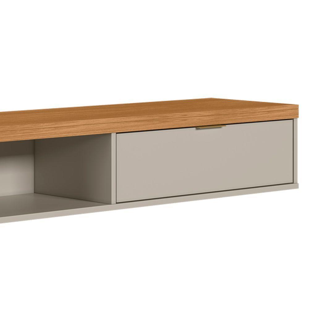 Nicho Suspenso Marisa Com Tampo Engrossado Nature E Off White 140x23 Cm - D'rossi - 3