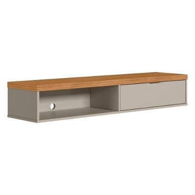 Nicho Suspenso Marisa Com Tampo Engrossado Nature E Off White 140x23 Cm - D'rossi