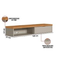 Nicho Suspenso Marisa Com Tampo Engrossado Nature E Off White 140x23 Cm - D'rossi - 2