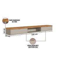 Nicho Suspenso Marisa Com Tampo Engrossado Nature E Off White 220x23 Cm - D'rossi - 2