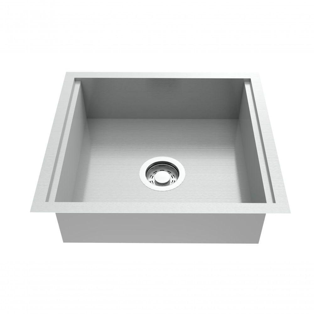 Canal úmido De Embutir Quadratino 450 Com Acessórios Aço Inox Escovado - Debacco - 1