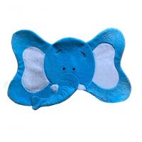 Tapete Pelúcia Elefante 1,05M X 75Cm Decorativo Quarto Infantil Base Emborrachado - Azul Turquesa - 1
