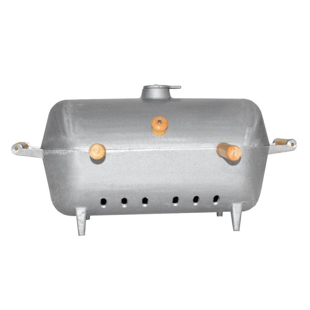 Churrasqueira Alumínio Fundido A Bafo Prata Pé E Suporte - 3