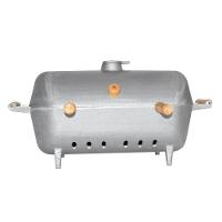 Churrasqueira Alumínio Fundido A Bafo Prata Pé E Suporte - 3