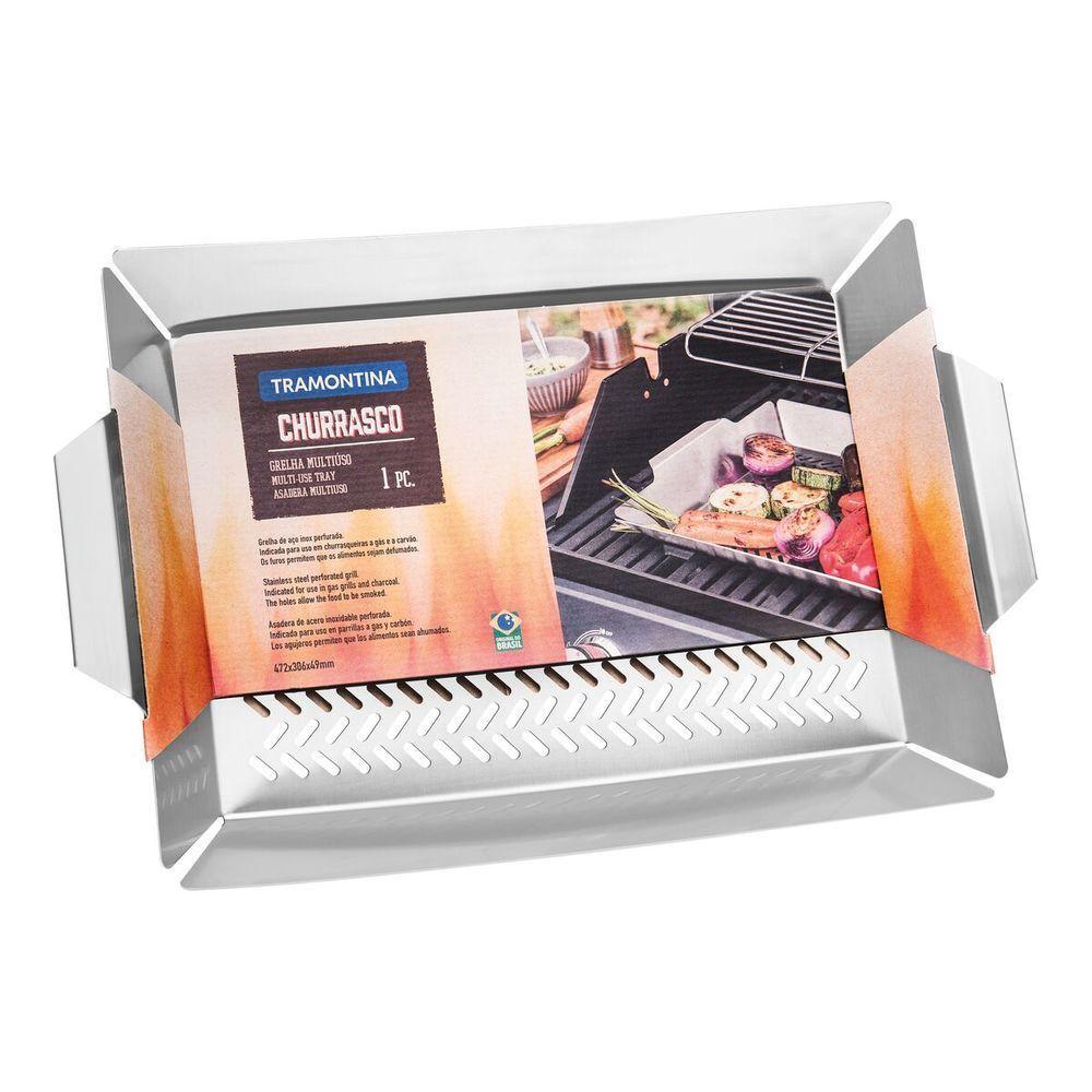 Grelha Tramontina Cosmos Multiuso Em Aço Inox 47X30 Cm - 4
