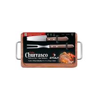 Kit Churrasco Com Tábua Garfo E Faca - Stolf 35x21 - 1