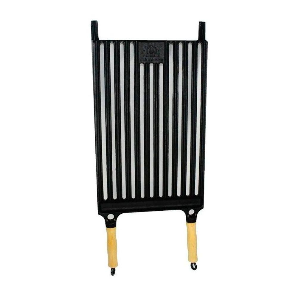 Grelha Parrilha Argentina Ferro Fundido Cabo Madeira 33x50cm - 1