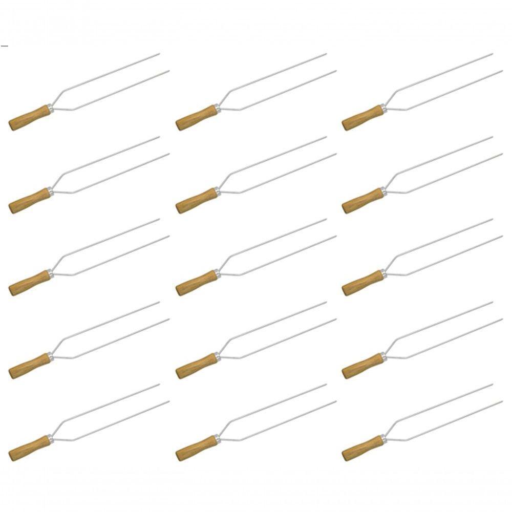 Kit 15 Mini Espeto Duplo Churrasco 39 Cm Espetinho Matrinox - 1