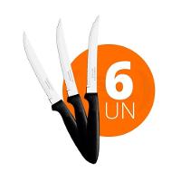 Kit - 6 Facas Para Churrasco Ipanema Com Lâmina Em Aço Inox 5 Pol Cabo Preto Fptop - Tramontina - 2