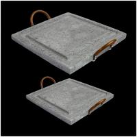 Kit Grelhas Para Carnes Servir Porção Pedra Sabão P E G - 1