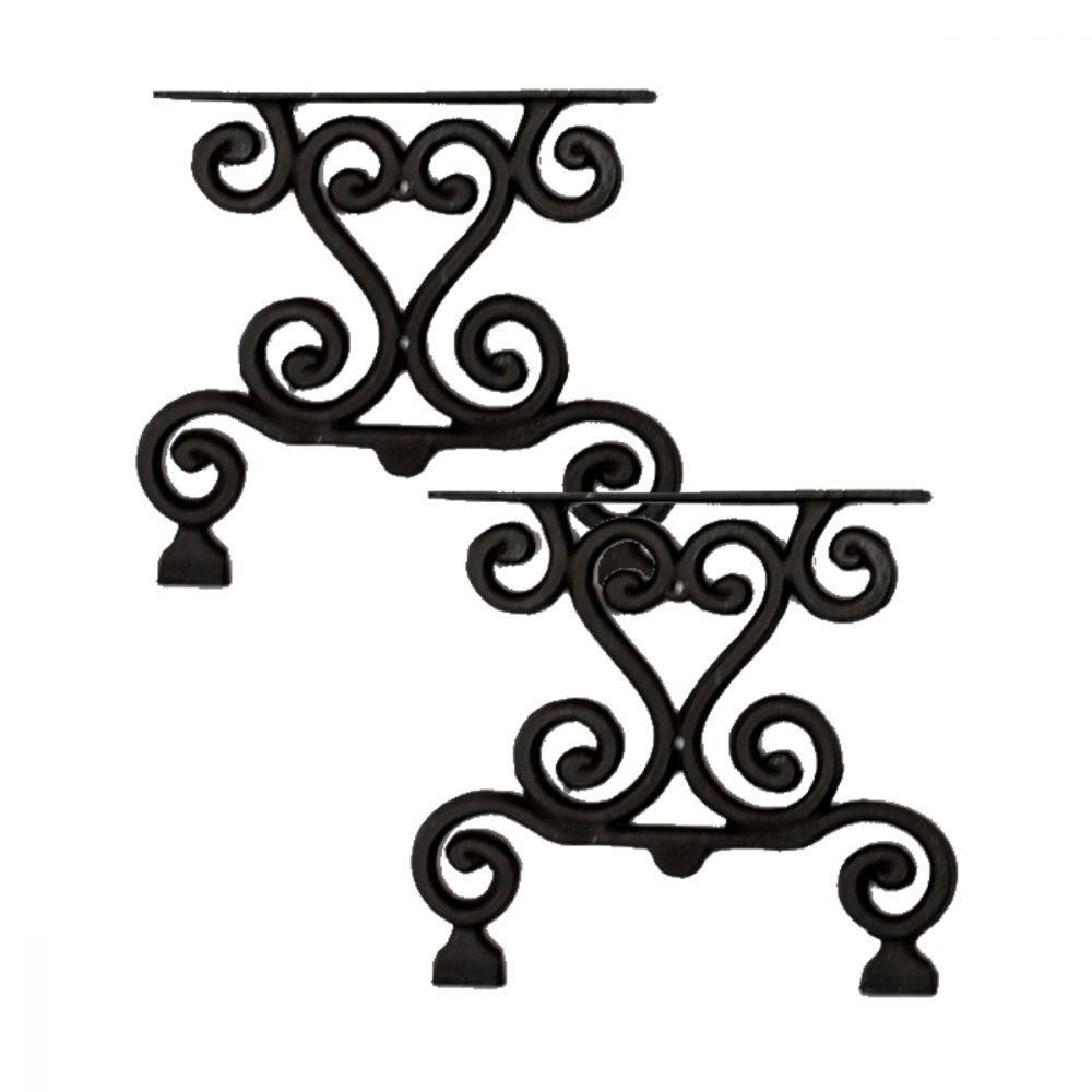 Par Pé de Banco Churrasqueira em Ferro Fundido 37x38cm. - 2