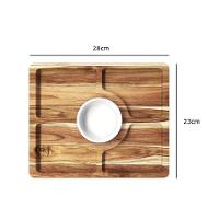 Petisqueira De Madeira Retangular Com 5 Divisões E 1 Pote - Stolf - 3