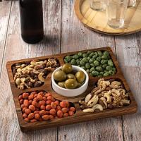 Petisqueira De Madeira Retangular Com 5 Divisões E 1 Pote - Stolf - 4