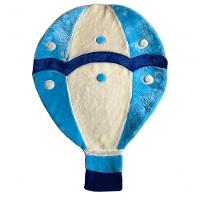 Tapete Pelúcia Balão 1,25M X 90Cm Quarto Infantil Base Emborrachado - Azul - 1