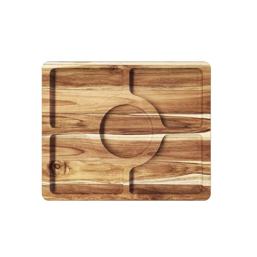 Petisqueira De Madeira Retangular Com 5 Divisões - Stolf - 1