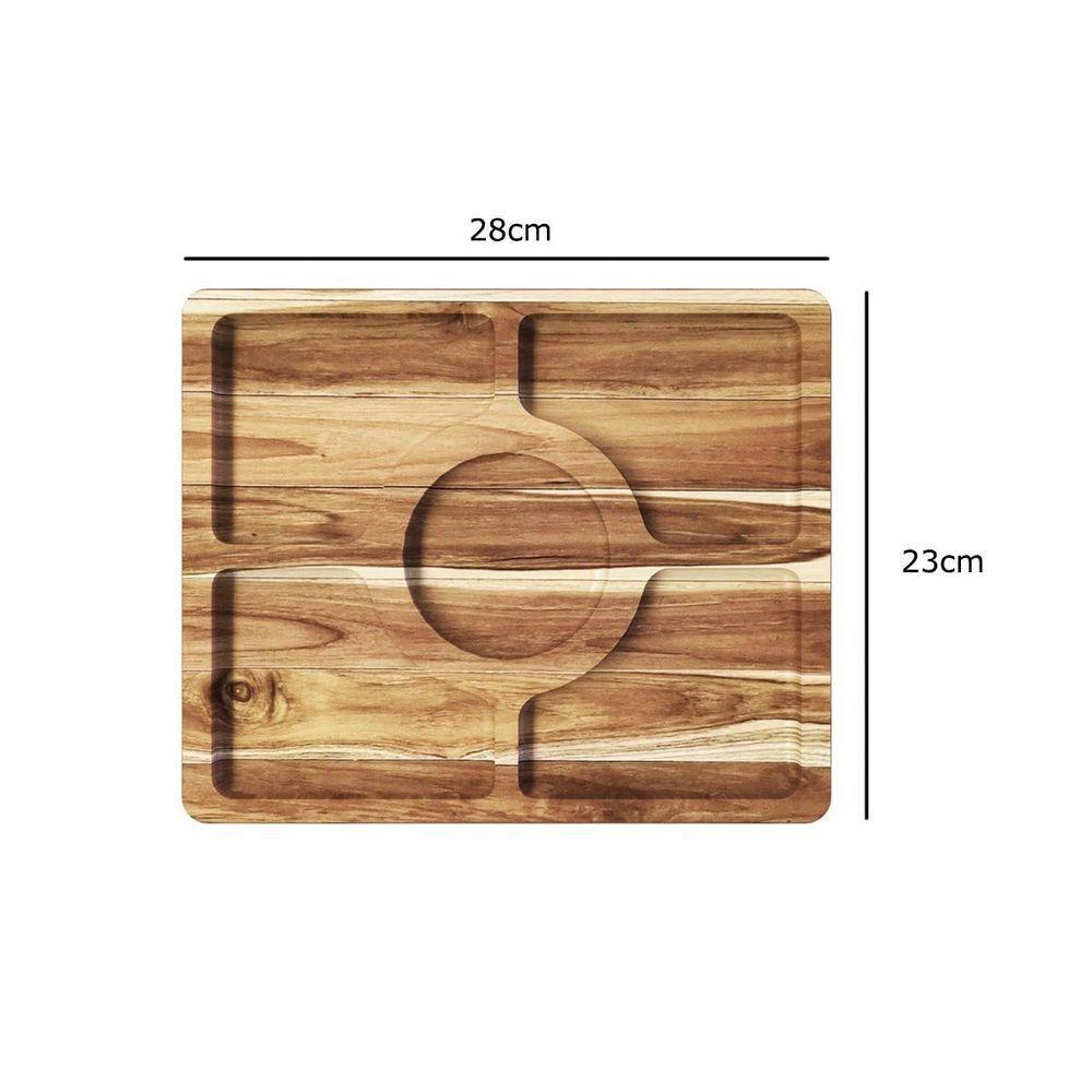 Petisqueira De Madeira Retangular Com 5 Divisões - Stolf - 4