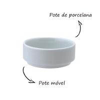 Petisqueira De Madeira Redonda Com 5 Divisões E Pote De Porcelana - Stolf - 4