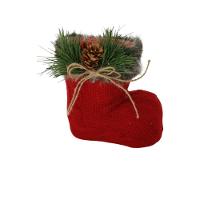 Bota Plástica Revestida De Tricô Vermelha Com Tule 15cm - 1