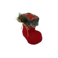 Bota Plástica Revestida De Tricô Vermelha Com Tule 15cm - 2