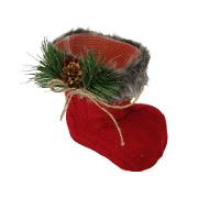 Bota Plástica Revestida De Tricô Vermelha Com Tule 15cm - 4