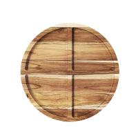 Petisqueira De Madeira Redonda Com 4 Divisões - Stolf - 1