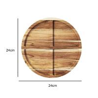 Petisqueira De Madeira Redonda Com 4 Divisões - Stolf - 4